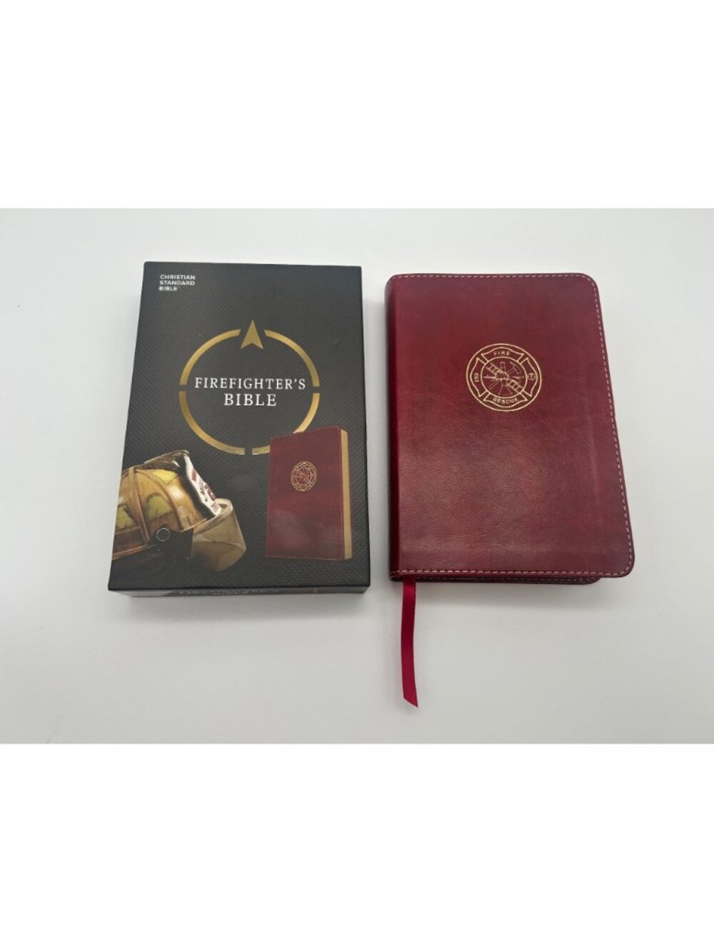 Firefighters Bible CSB Holman Burgundy LeatherTouch Special Firefighter Content - Picture 2 of 11